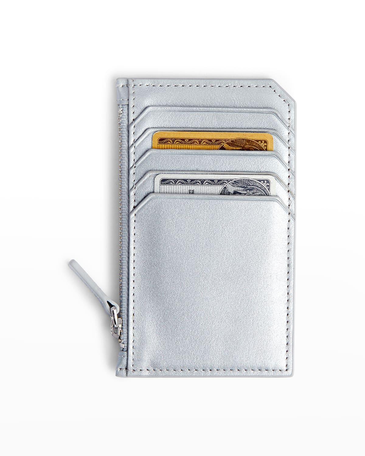 Womens Zip Leather Card Wallet Product Image