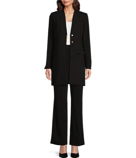 Donna Karan Knit Mid Rise Bootcut Pants Product Image