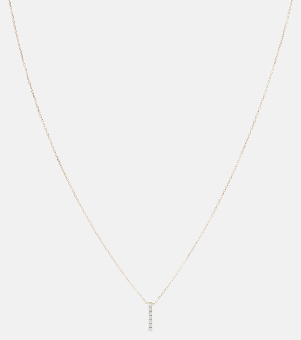 MATEO 14kt Gold La Barre Necklace With Diamonds Product Image