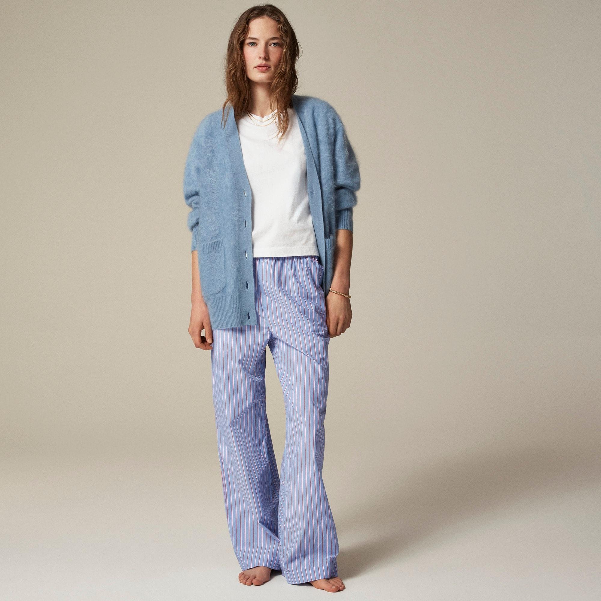 Cotton poplin pajama pant in stripe Product Image