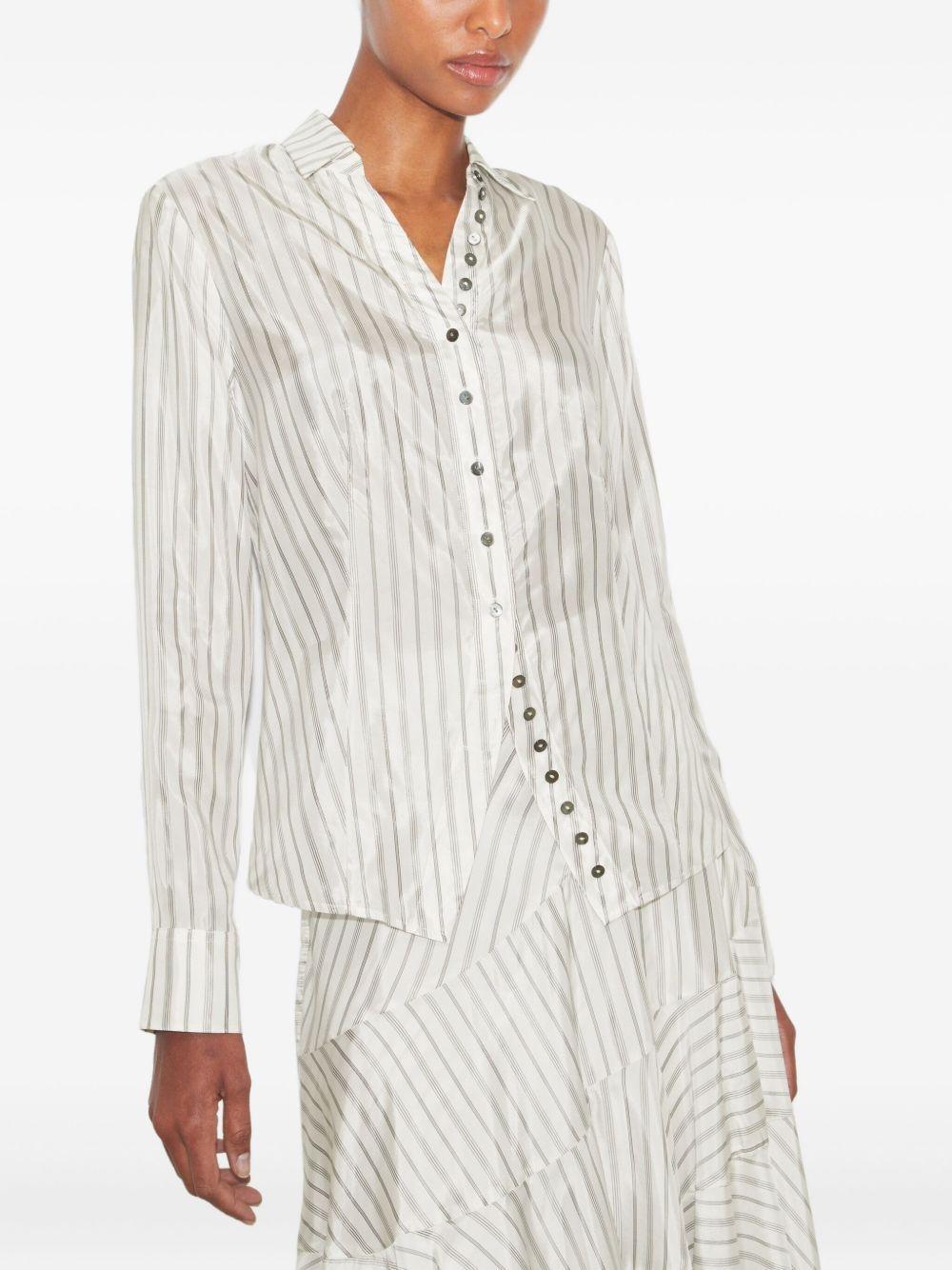 striped cinched button-down top Product Image