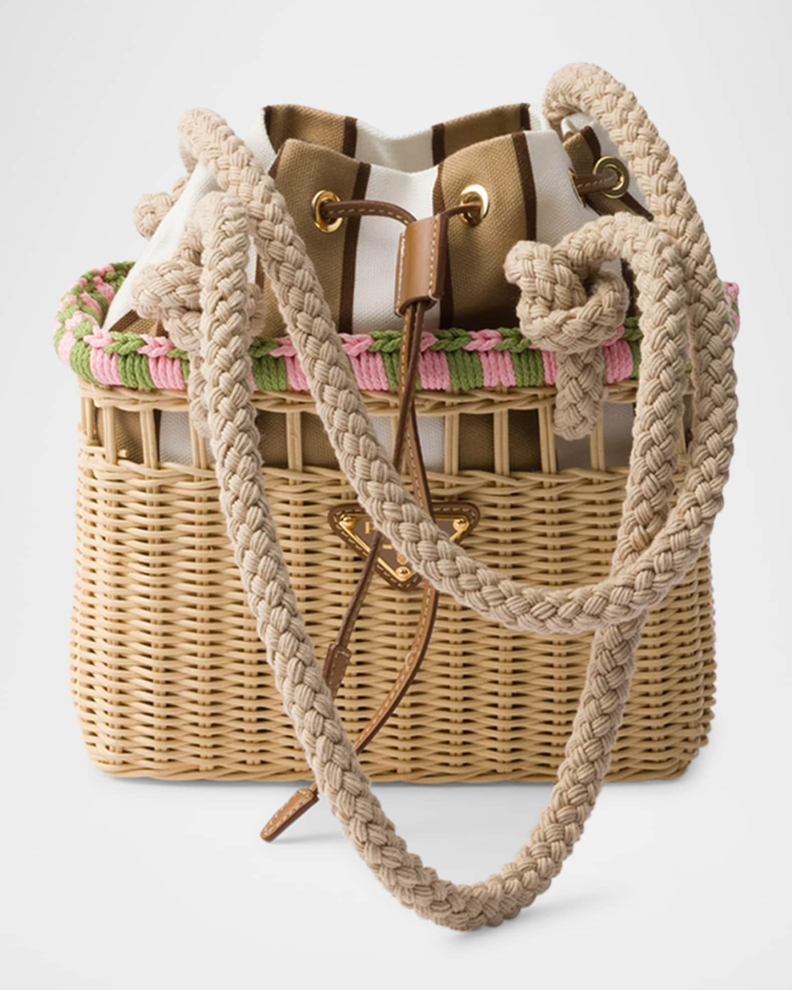 Rattan Basket Drawstring Mini Shoulder Bag Product Image