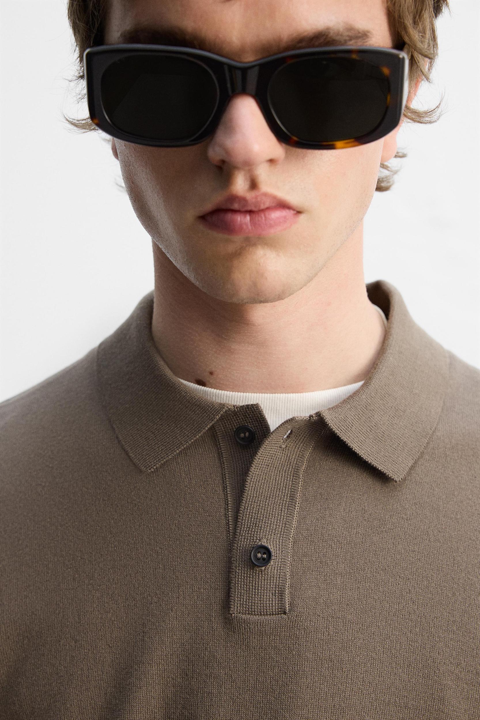 KNIT WOOL-COTTON POLO SHIRT Product Image