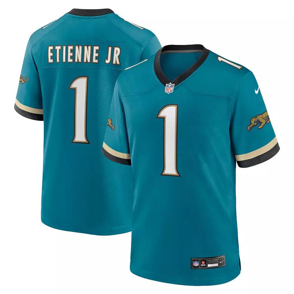 Men's Nike Travis Etienne Jr Teal Jacksonville Jaguars Prowler Throwback Player Game Jersey,  Product Image