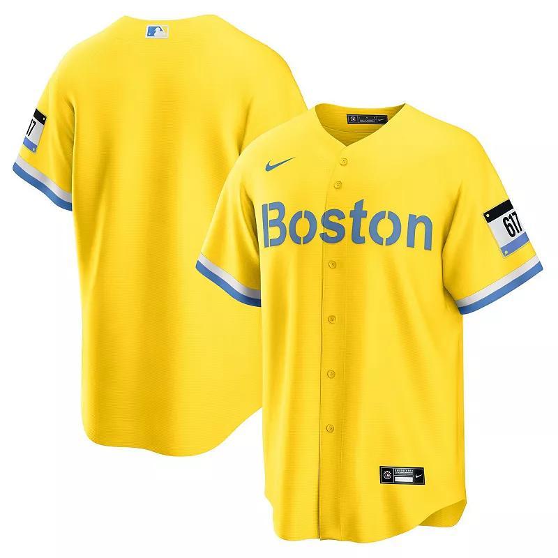 Mens Nike /Light Blue Boston Red Sox City Connect Replica Jersey Product Image