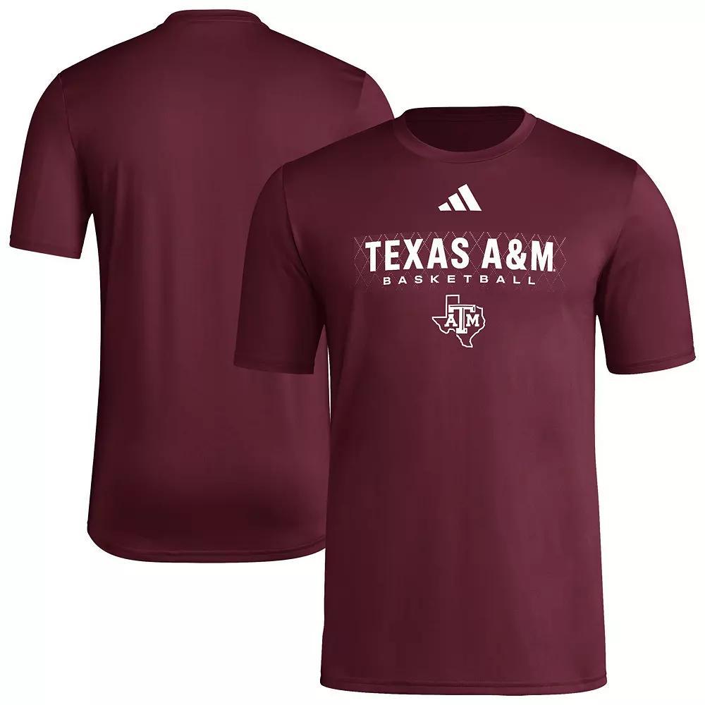 Men's adidas Maroon Texas A&M Aggies Locker On-Court In The Fade Pregame AEROREADY T-Shirt, Size: Medium, Red Product Image