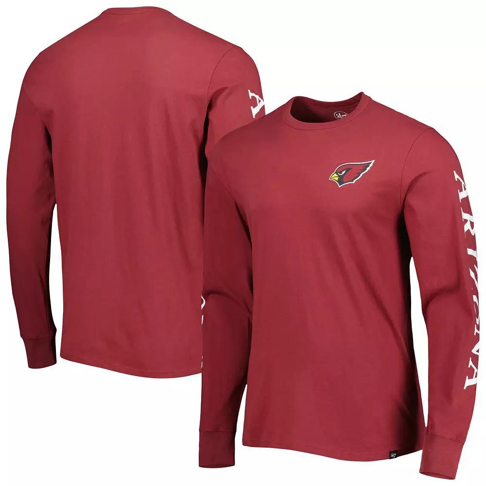 Men's '47 Cardinal Arizona Cardinals Triple Threat Franklin Long Sleeve T-Shirt,  Product Image