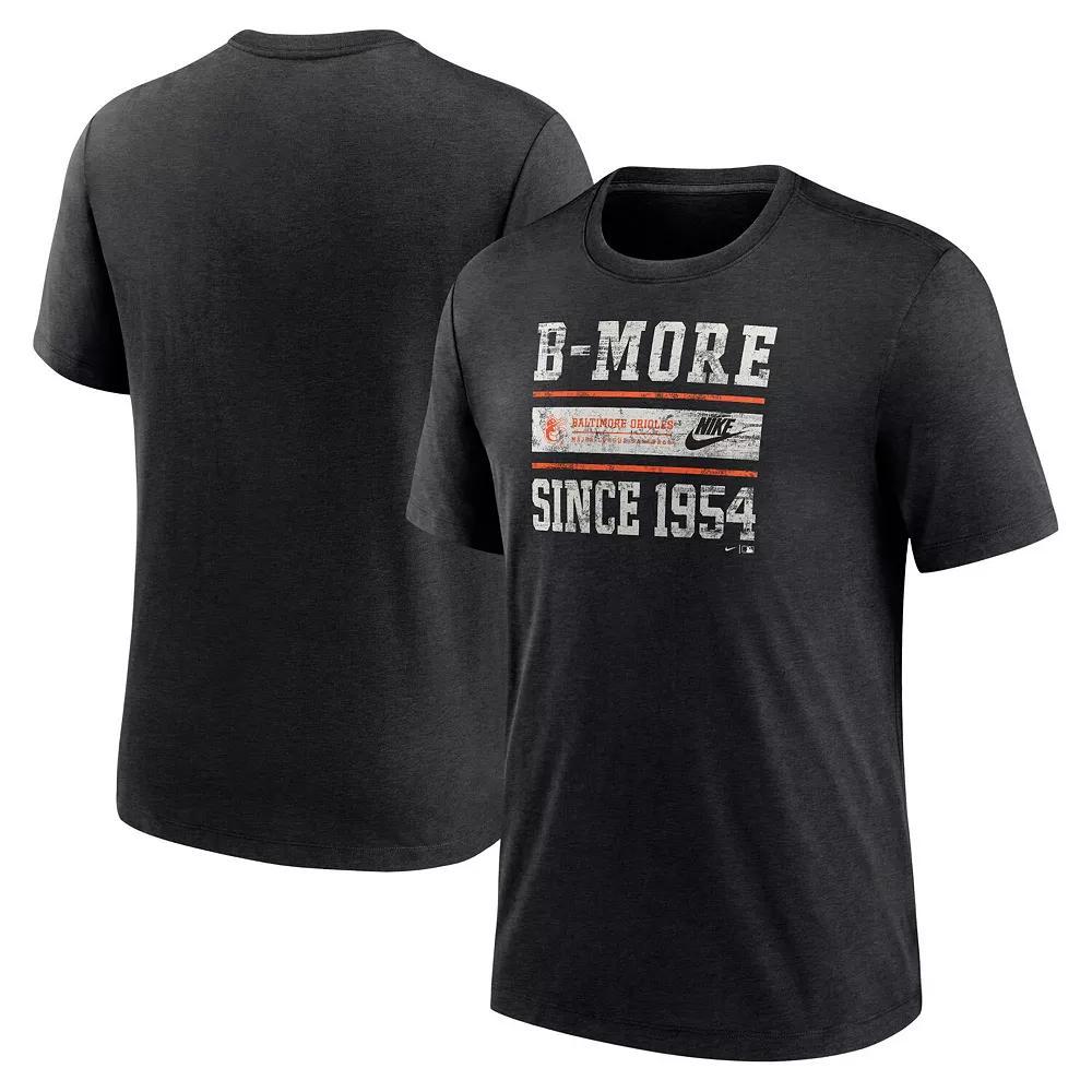 Men's Nike Heather Black Iowa Hawkeyes Legacy Arch Tri-Blend T-Shirt,  Product Image
