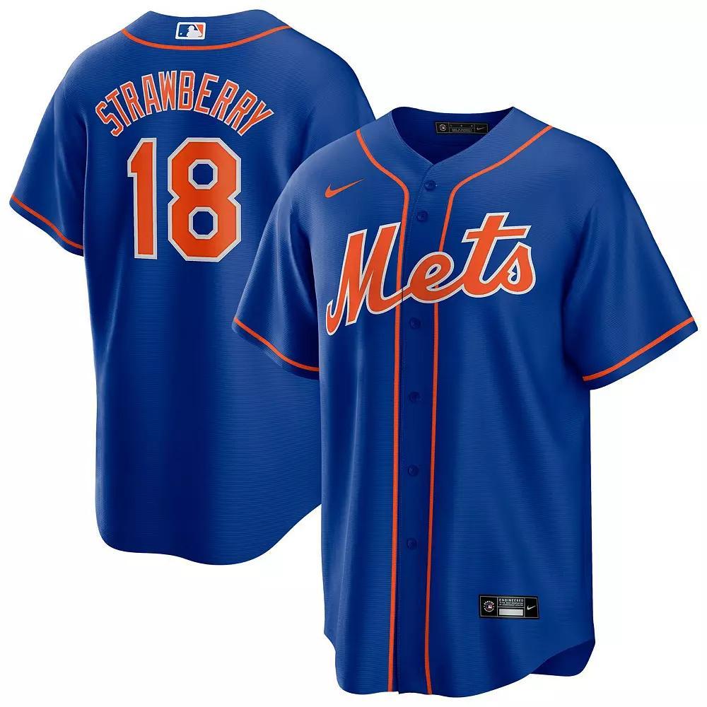 Men's Nike Darryl Strawberry Royal New York Mets Alternate Replica Player Jersey, Size: Small, Blue Product Image