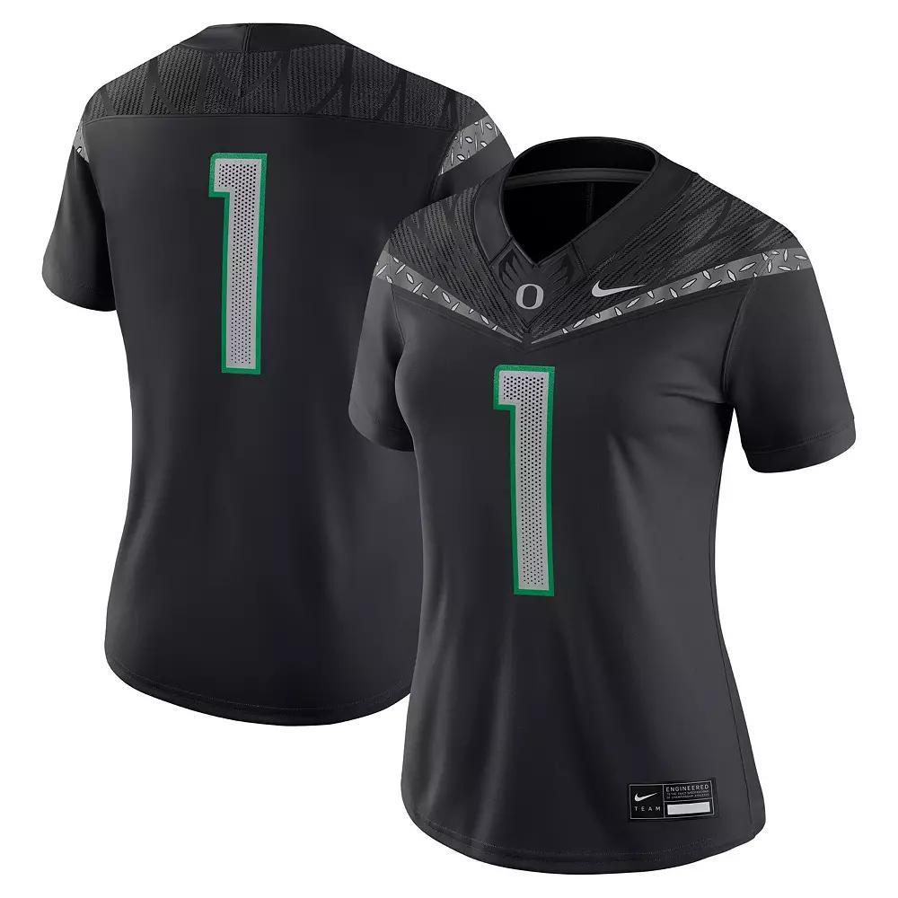 Women's Nike #1 Black Oregon Ducks Game Jersey,  Product Image