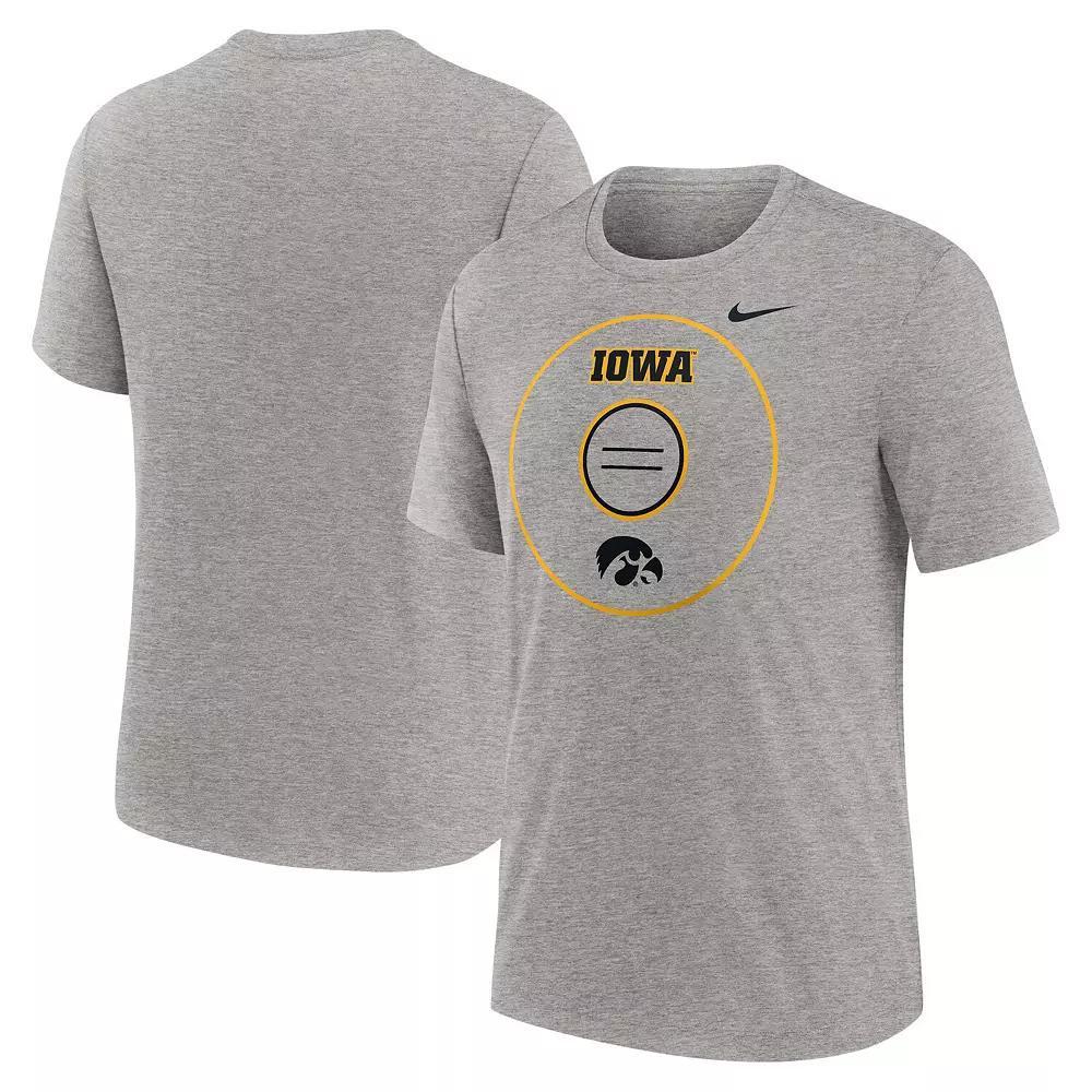 Men's Nike Heather Gray Iowa Hawkeyes Campus Local Tri-Blend T-Shirt,  Product Image