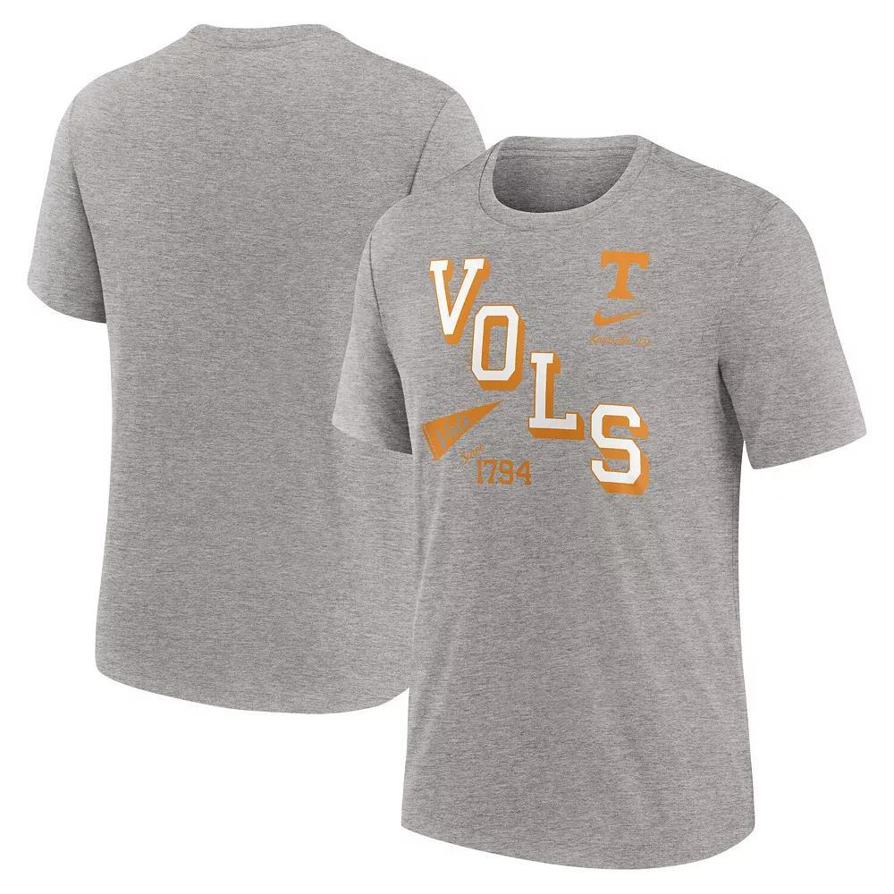 Men's Nike Heather Gray Tennessee Volunteers Blitz Roll Call Tri-Blend T-Shirt,  Product Image