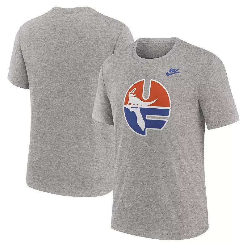 Men's Nike Heather Gray Florida Gators Blitz Evergreen Legacy Primary Tri-Blend T-Shirt,  Product Image