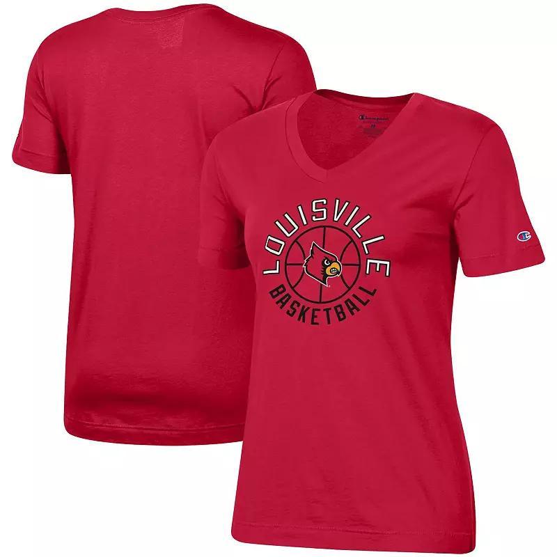 Womens Champion Louisville Cardinals Basketball V-Neck T-Shirt Product Image