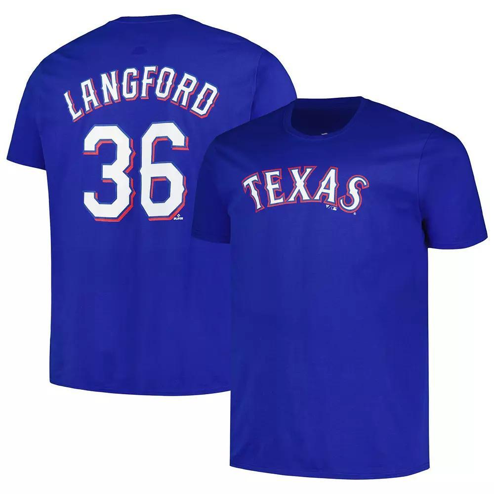Men's Profile Wyatt Langford Royal Texas Rangers Big & Tall Name & Number T-Shirt,  Product Image