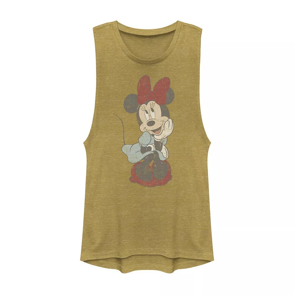 Disney's Minnie Mouse Distressed Framed Portrait Juniors' Muscle Tank Top, Girl's,  Product Image