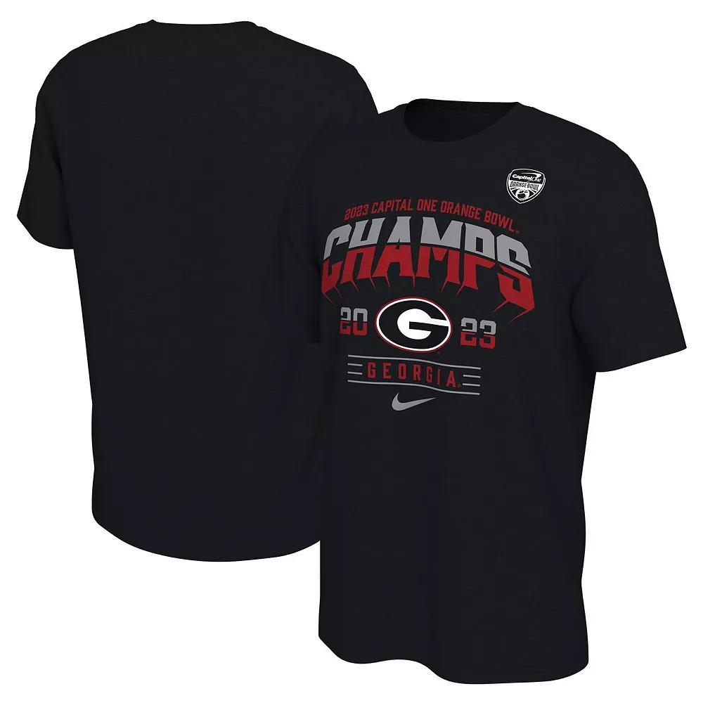 Men's Nike Black Georgia Bulldogs 2023 Orange Bowl Bowl Champions Locker Room T-Shirt, Size: Large Product Image