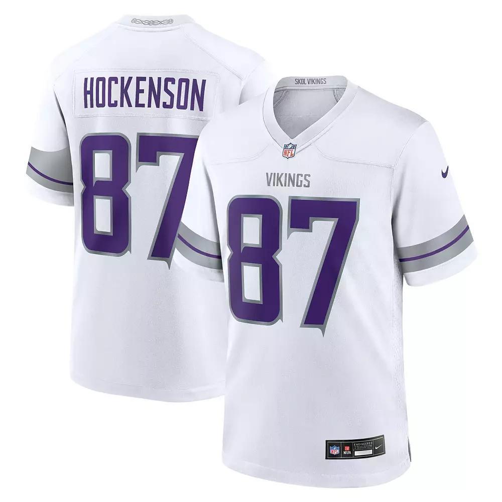 Men's Nike T.J. Hockenson White Minnesota Vikings Alternate Game Player Jersey, Size: 2XL Product Image
