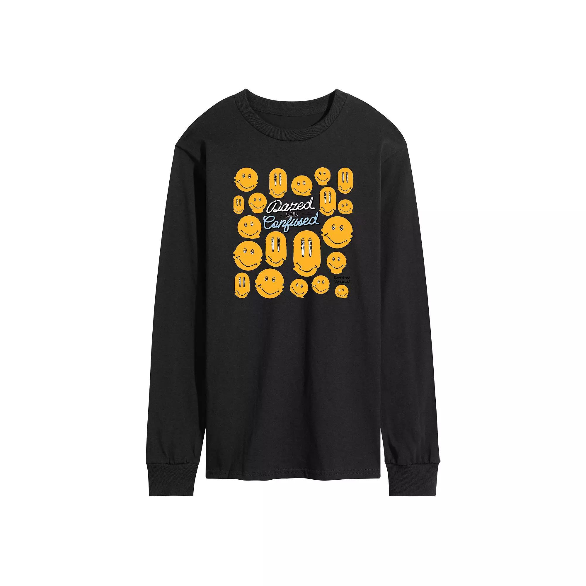 Men's Dazed and Confused Smiley Face Long Sleeve Graphic Tee,  Product Image