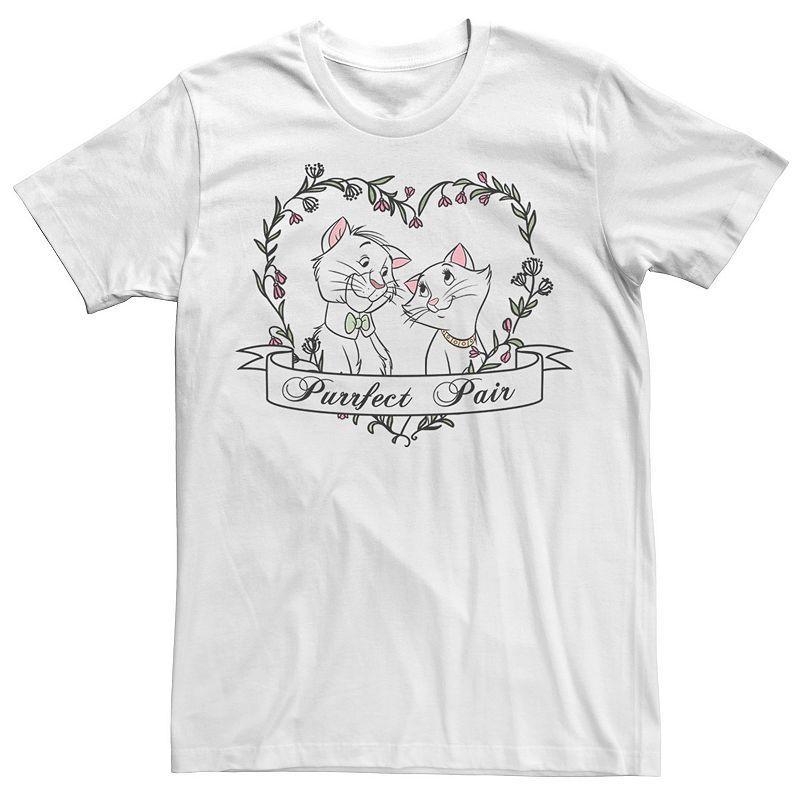 Disney's The Aristocats Duchess & Thomas Men's Purrfect Pair Tee, Size: XXL, White Product Image