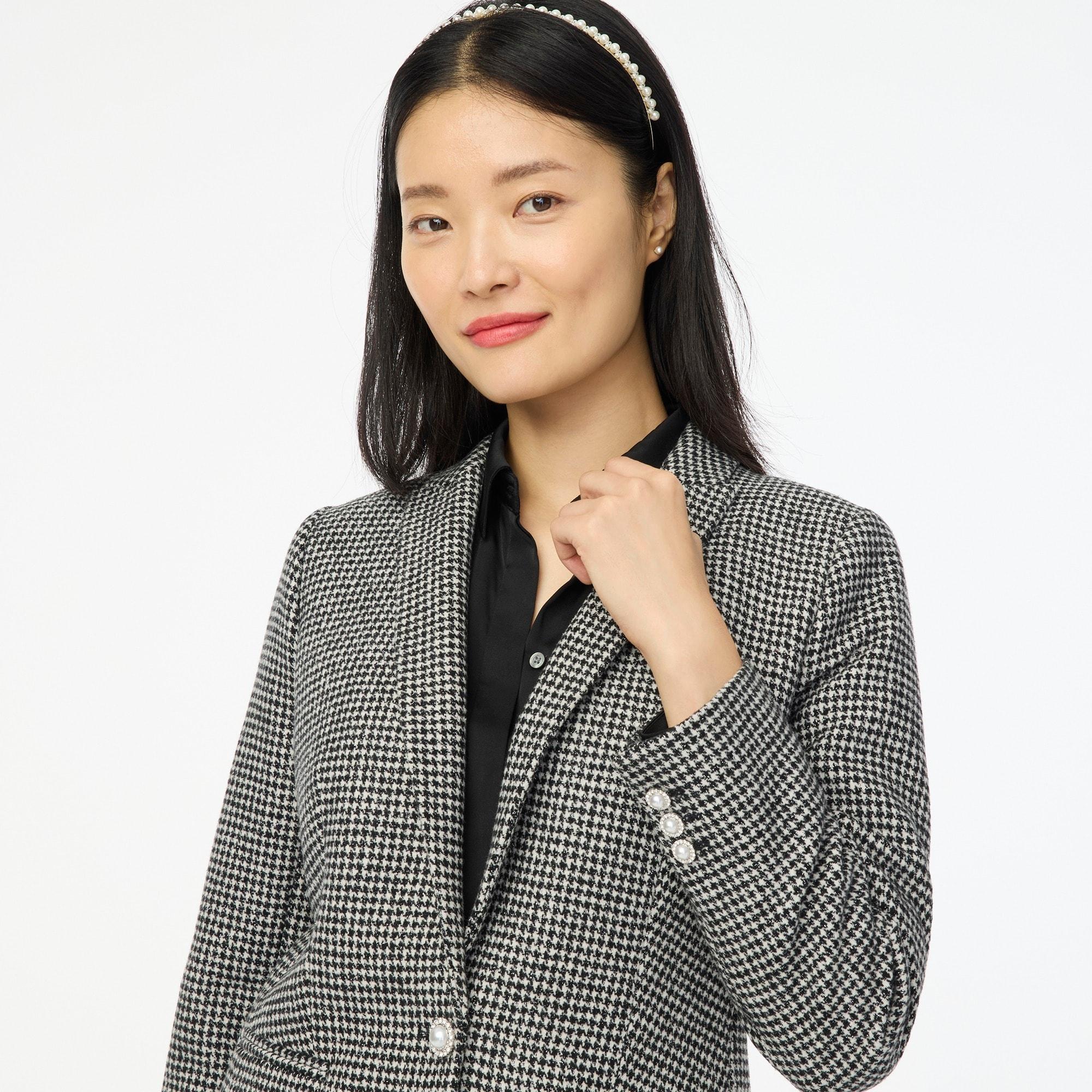 Sparkle houndstooth one-button blazer Product Image