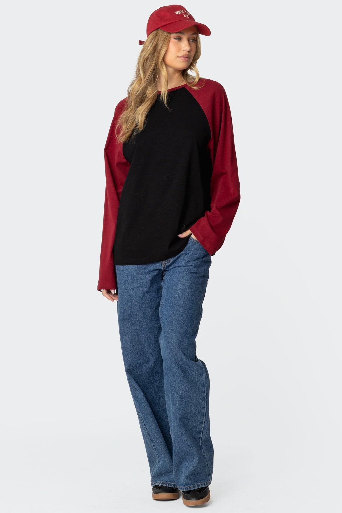 Oversized Raglan Long Sleeve T Shirt Product Image