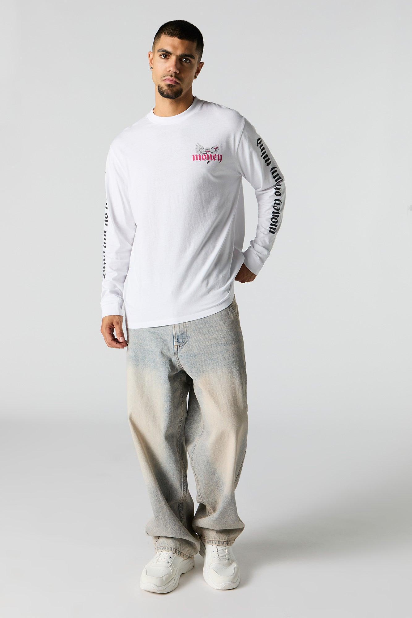 Money on My Mind Graphic Long Sleeve Top Male Product Image