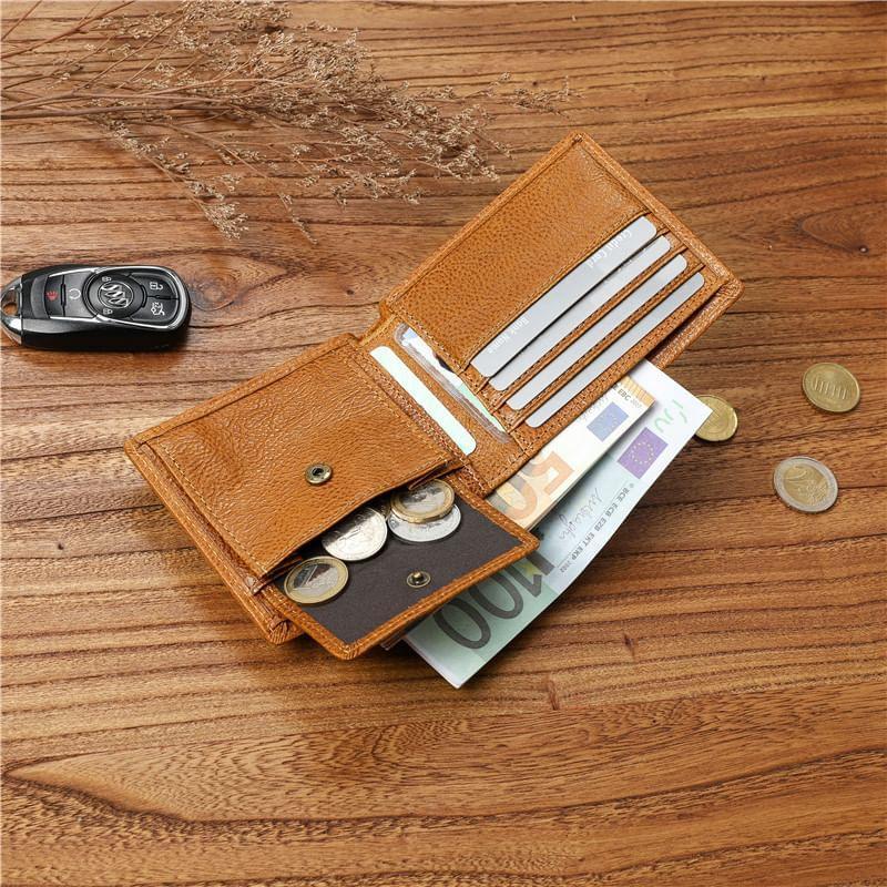 Genuine Leather Bifold Short Wallet Product Image