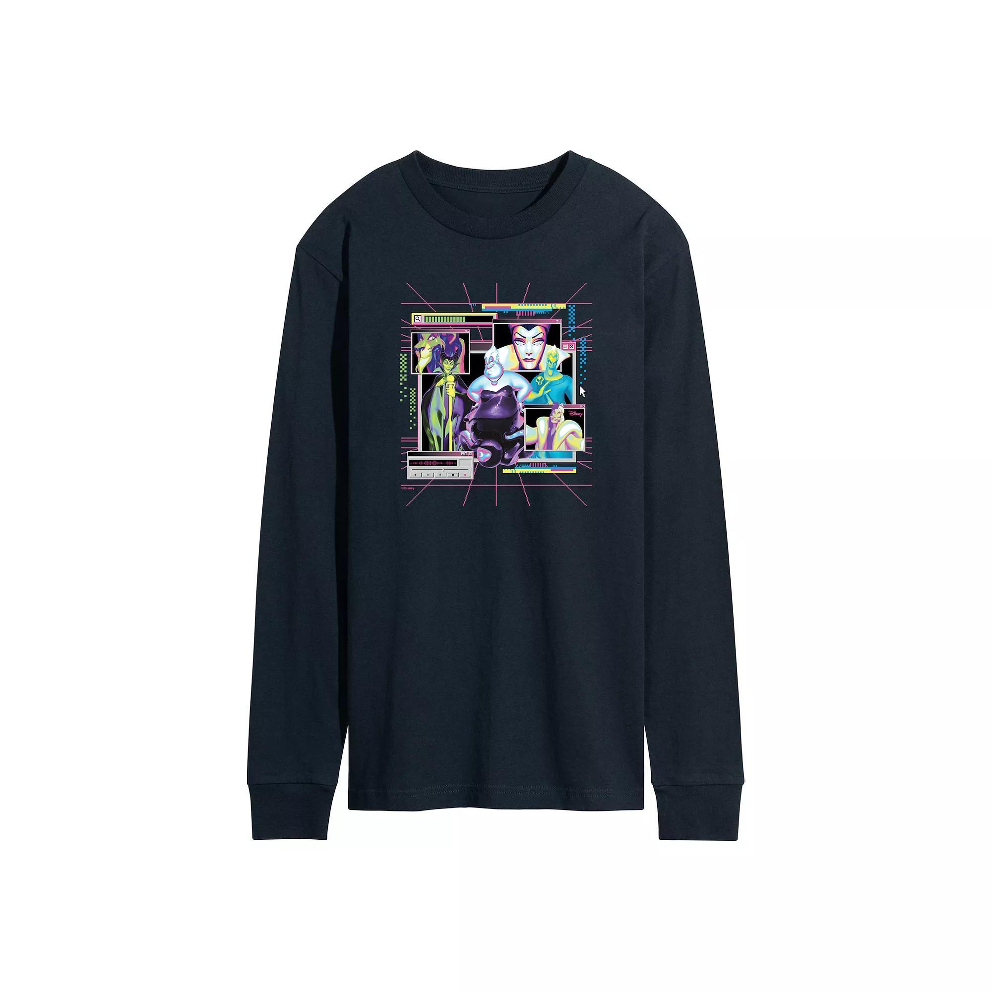 Disney Villains Men's Group Long Sleeve Graphic Tee,  Product Image