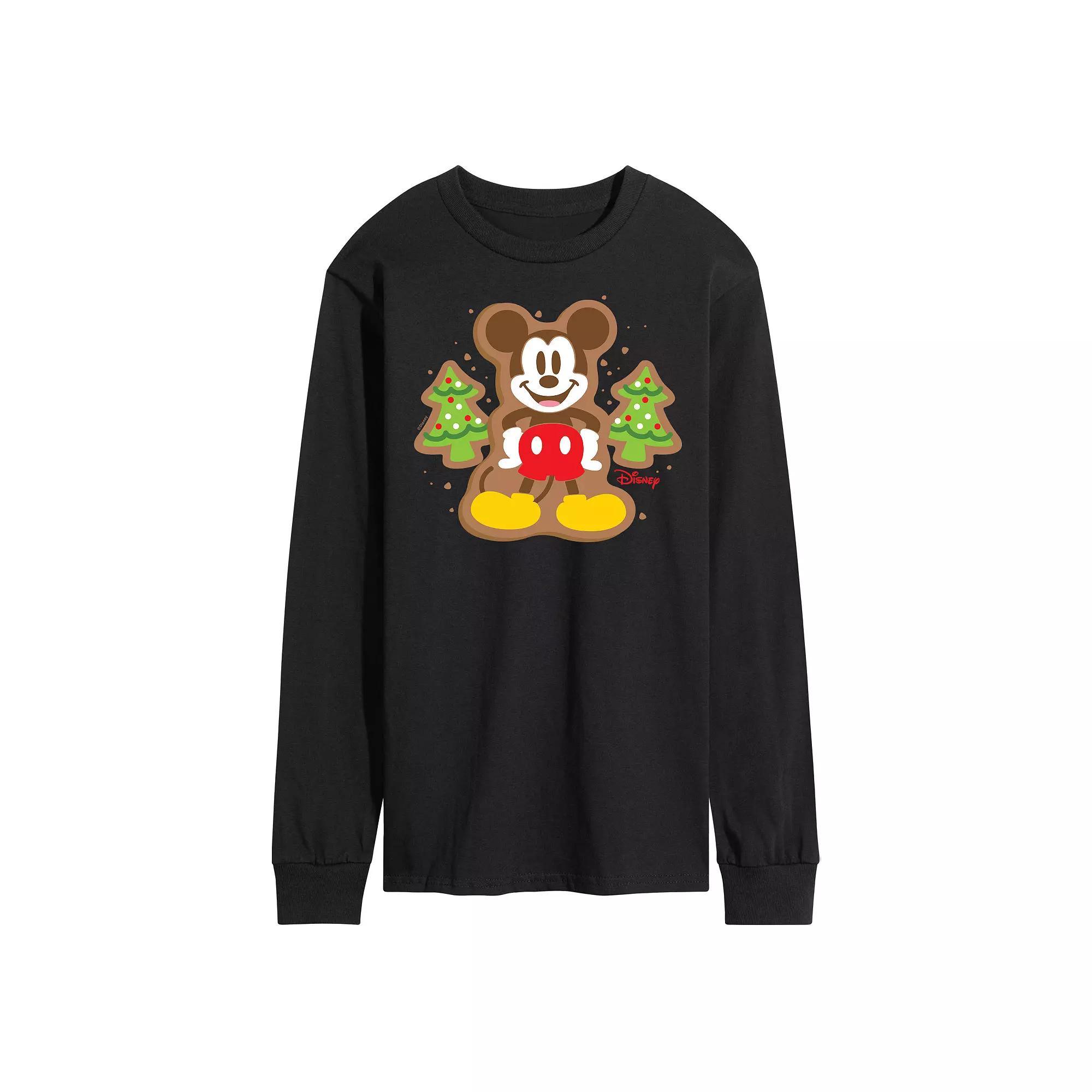 Disney's Mickey Mouse Men's Cookie Long Sleeve Graphic Tee,  Product Image