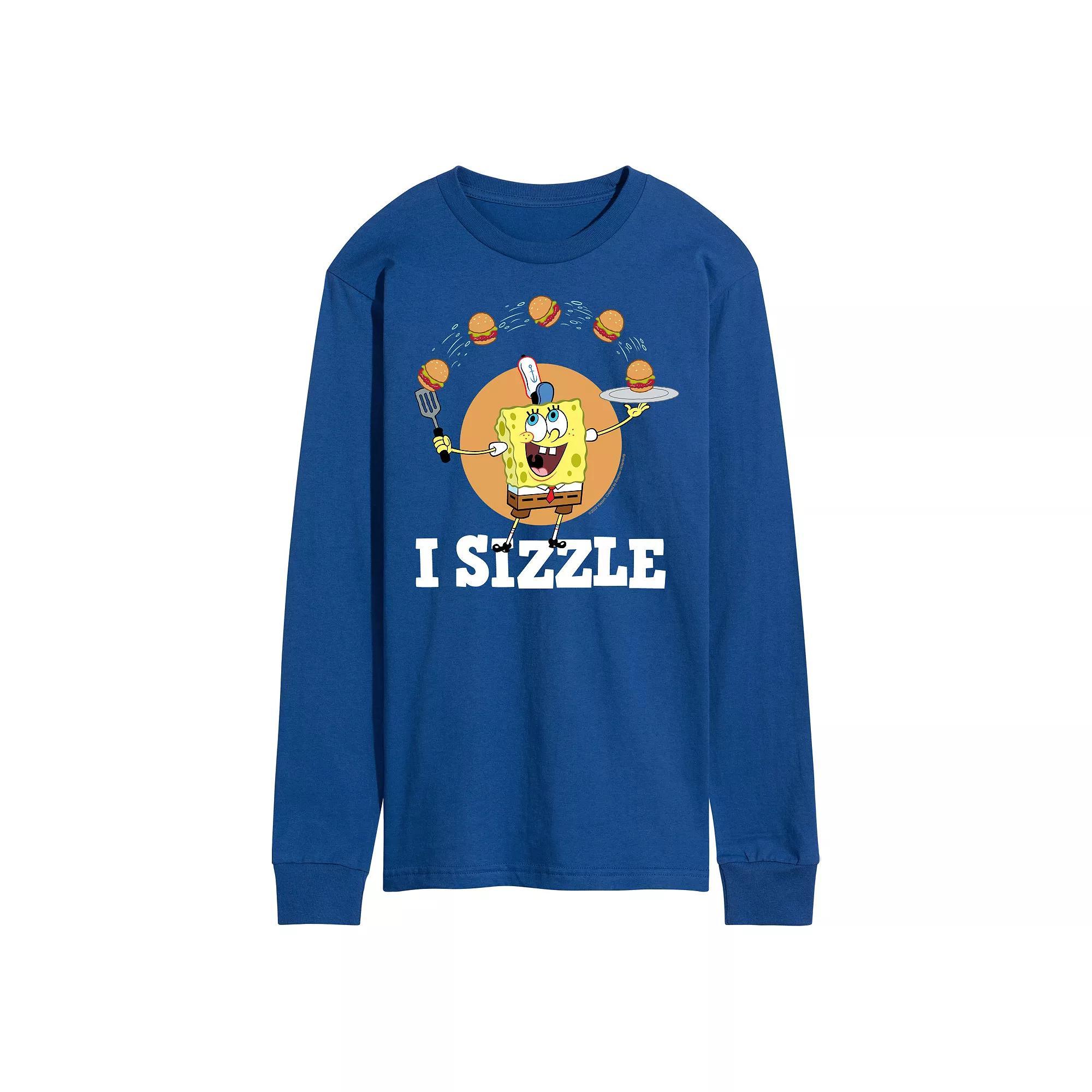 Men's SpongeBob Squarepants Sizze Long Sleeve Graphic Tee, Size: XL, Blue Product Image