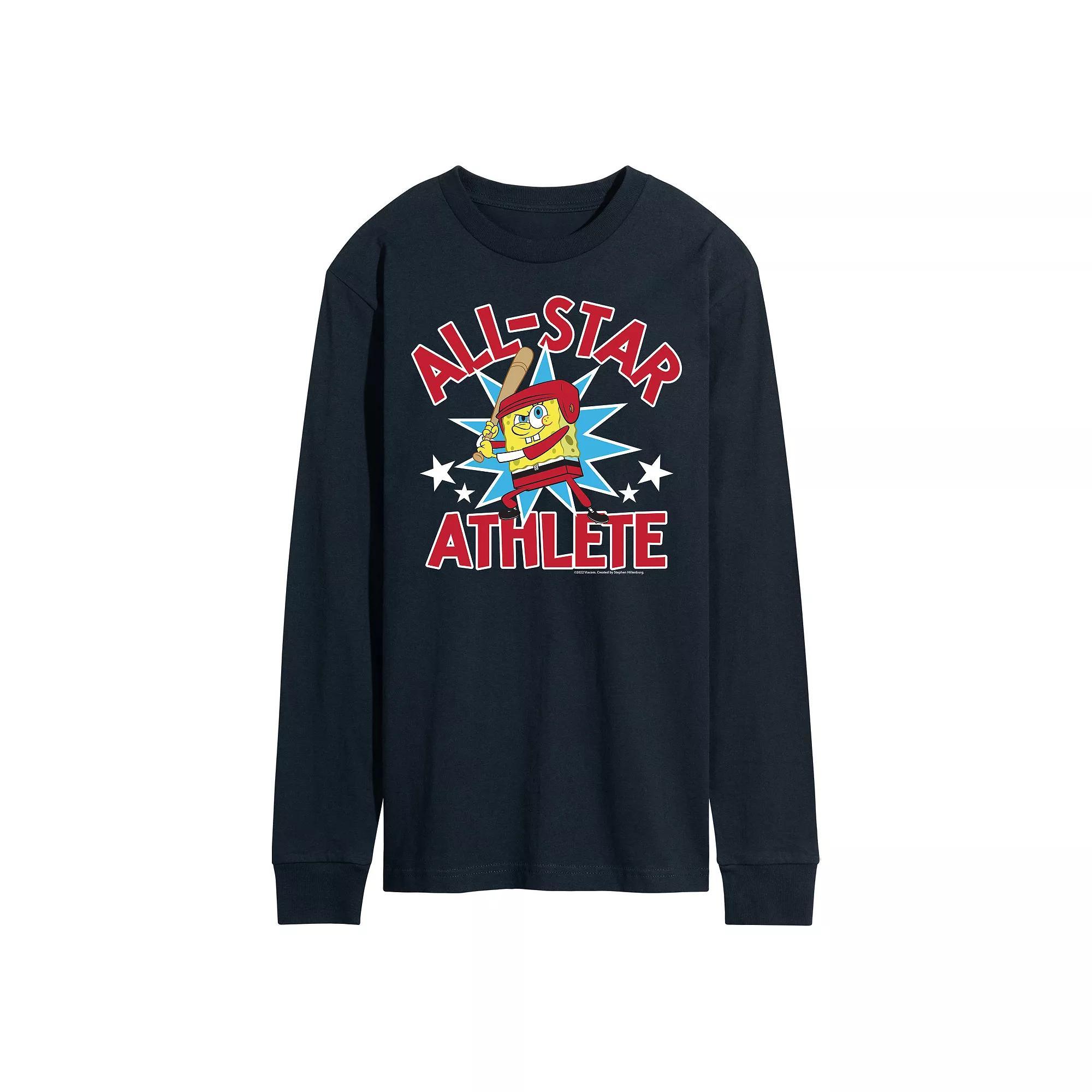 Men's Nickelodeon SpongeBob SquarePants All Star Athlete Long Sleeve Graphic Tee,  Product Image
