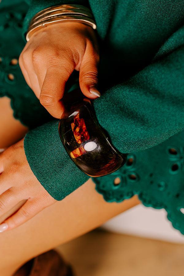 Boho Vibe Bangle Bracelet in Brown Product Image