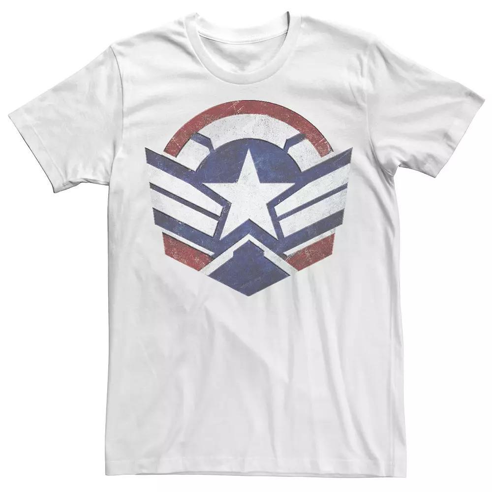 Men's Marvel Falcon And The Winter Soldier Wings Shield Logo Tee, Size: Medium, White Product Image