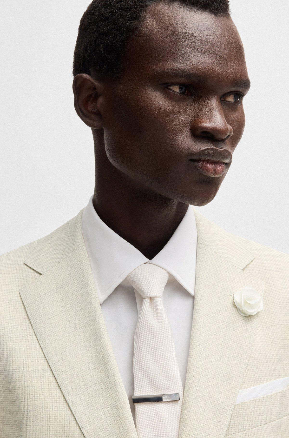 Slim-fit suit jacket in a patterned wool blend Product Image