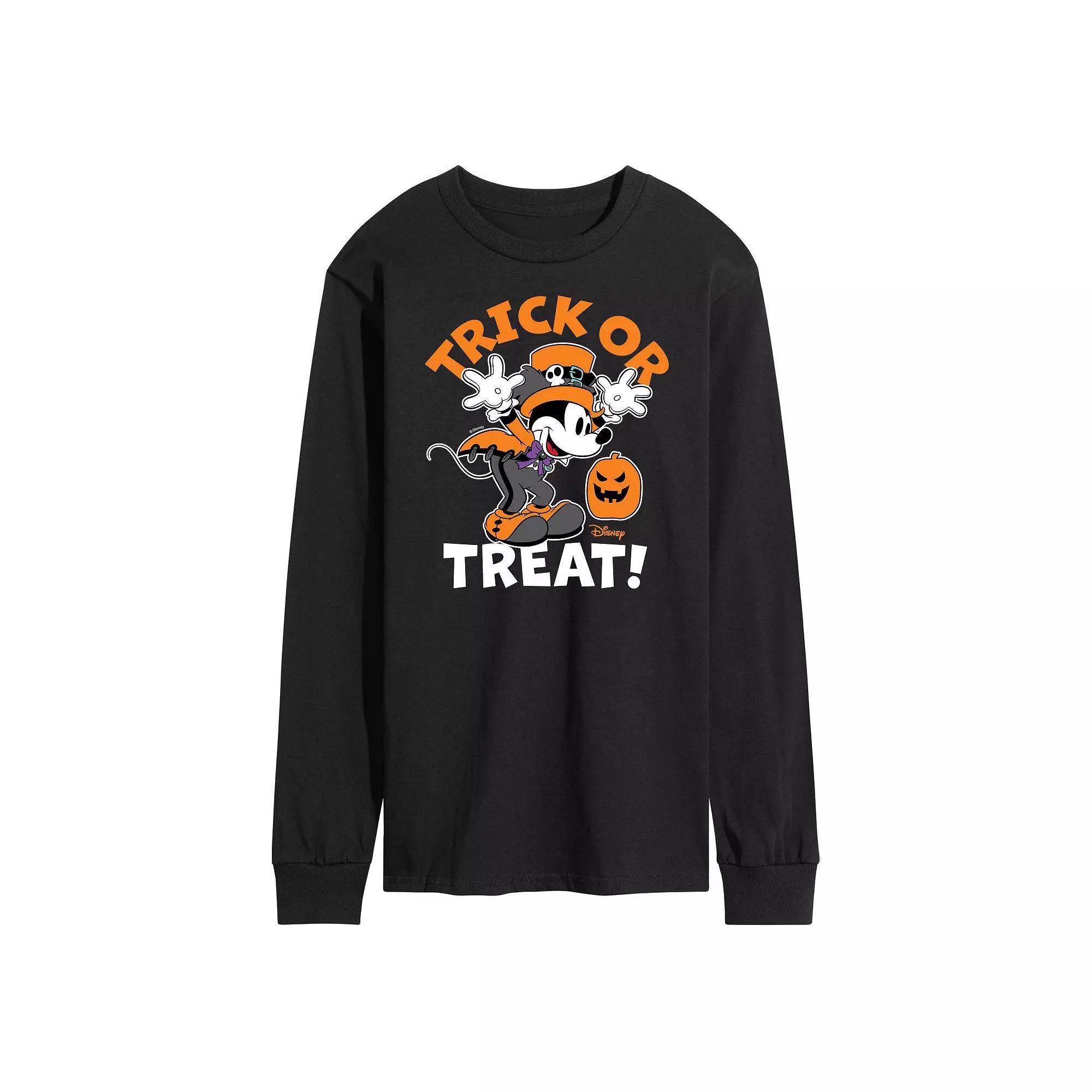 Disney's Mickey Mouse Men's Trick Or Treat Long Sleeve Graphic Tee,  Product Image