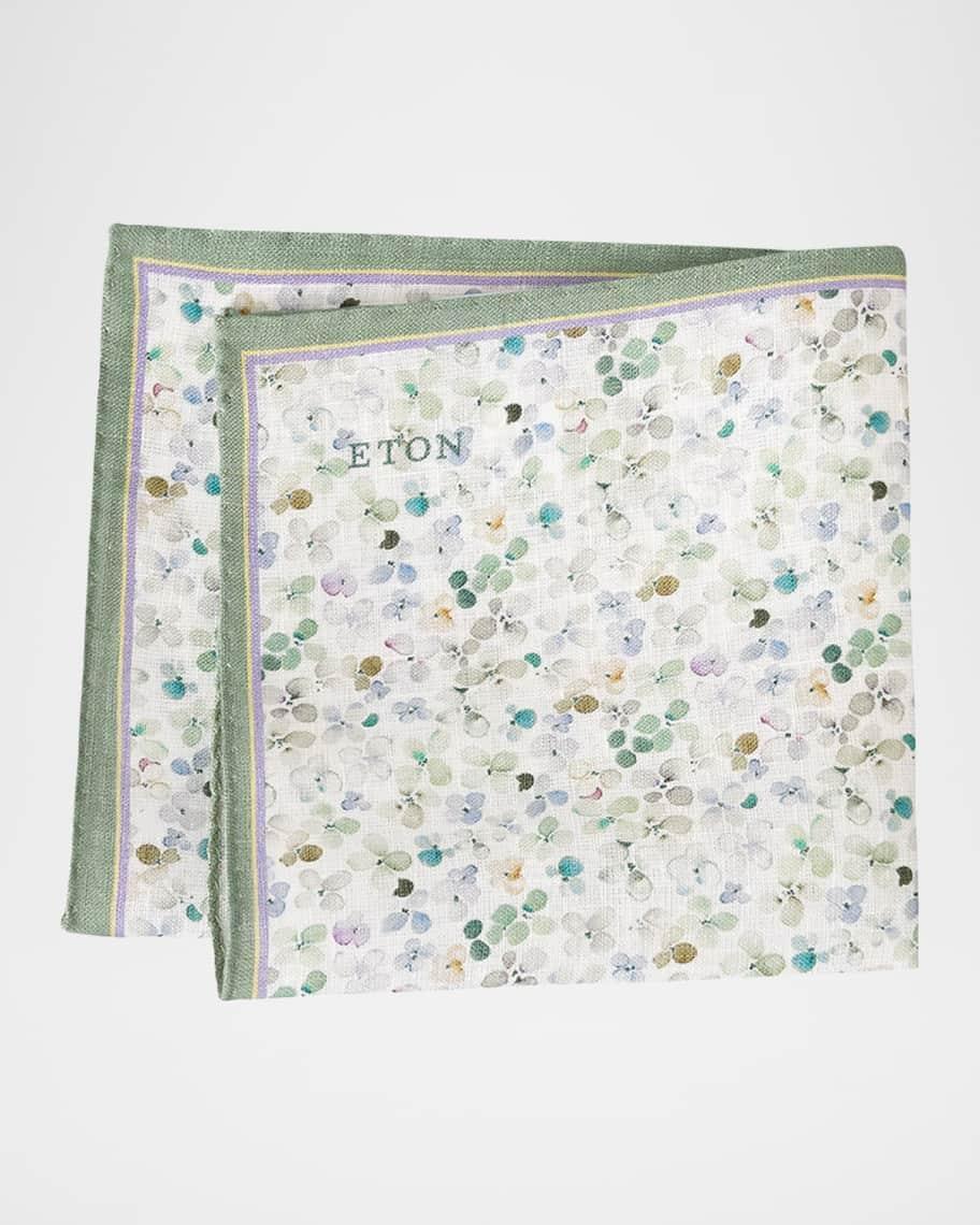 Men's Micro-Floral Linen Pocket Square Product Image