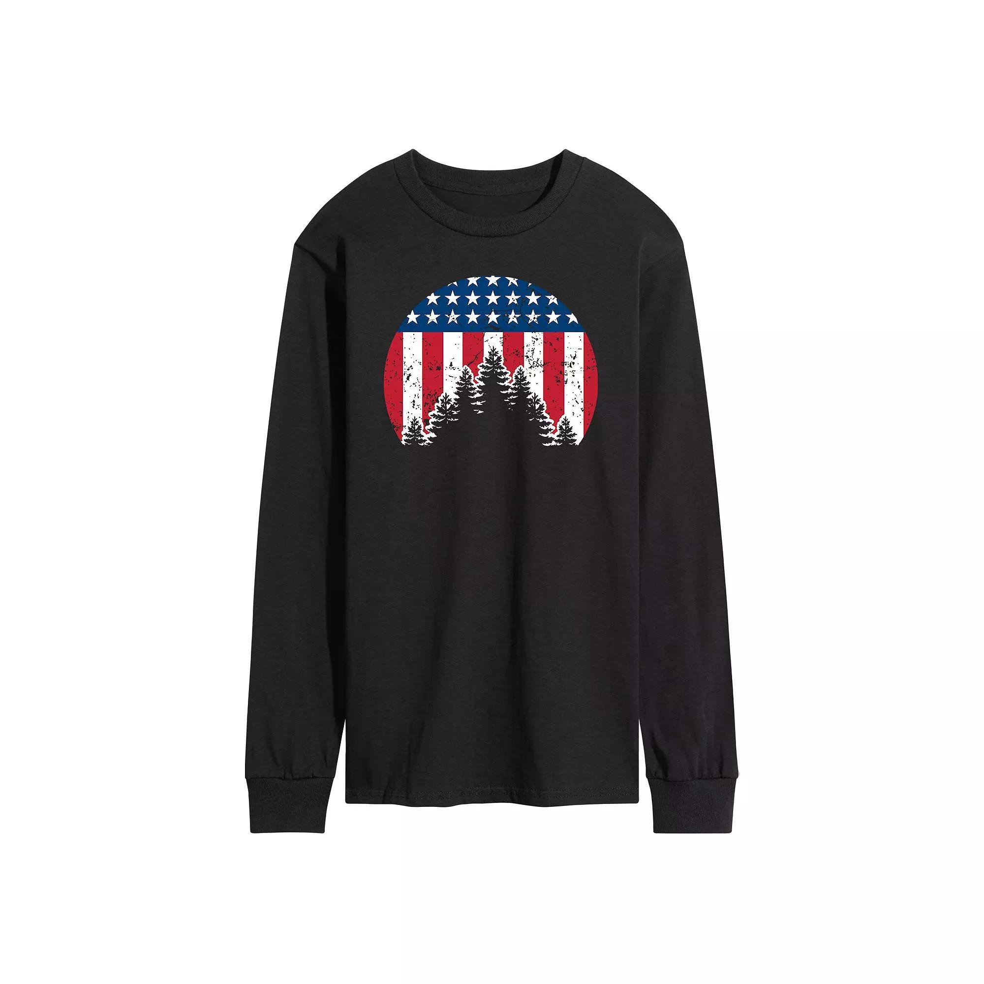 Men's American Outdoor Long Sleeve Graphic Tee, Size: XL, Black Product Image