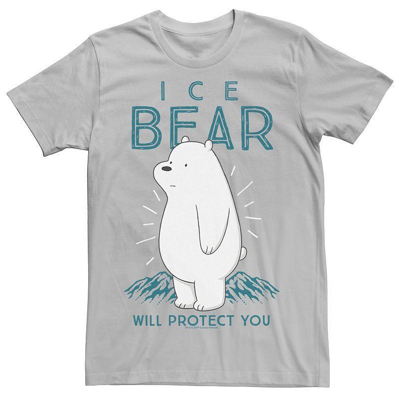 Men's Cartoon Network We Bare Bears Ice Bear Will Protect You Tee, Size: Large, Silver Product Image