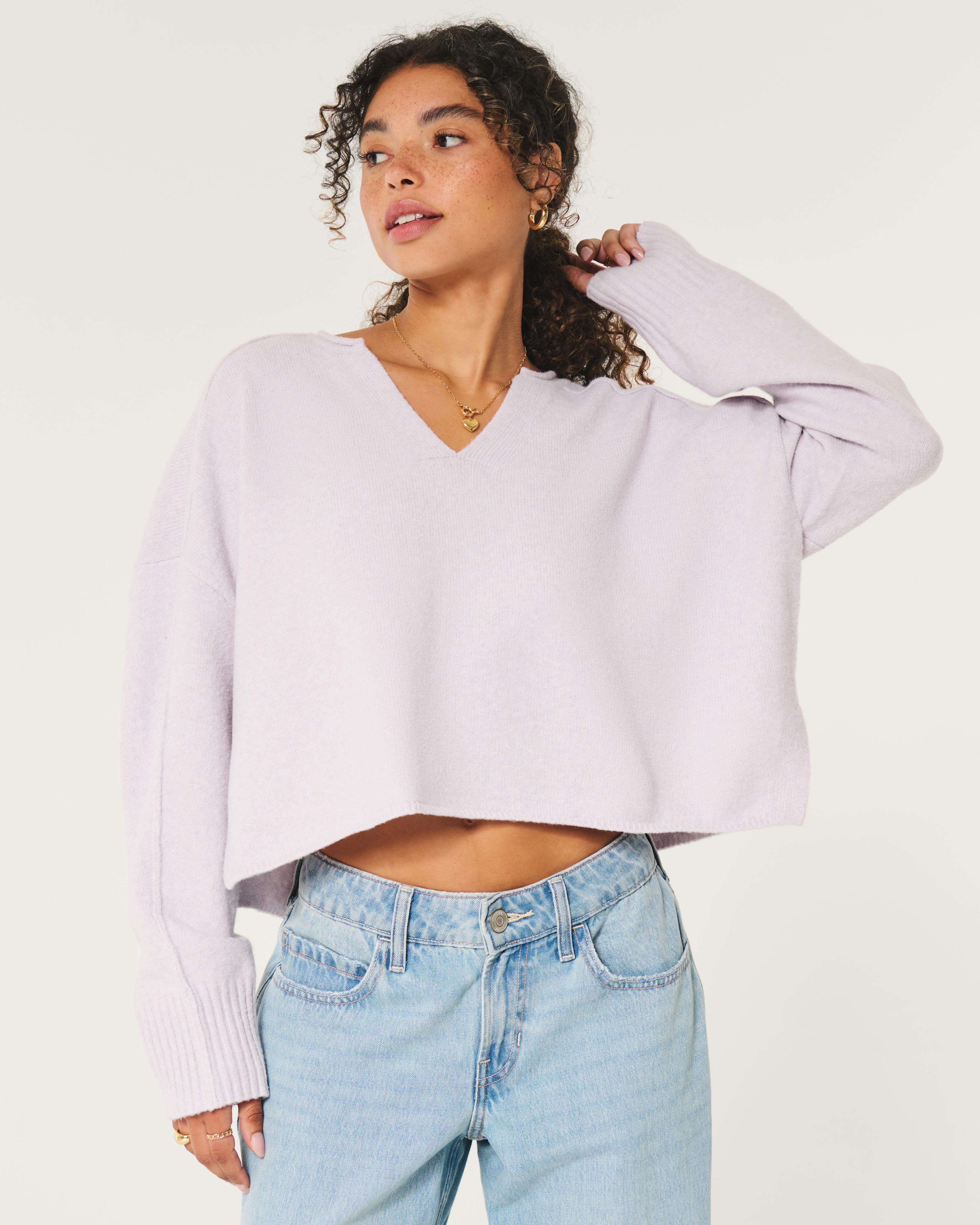 Hollister Comfy Cloud Boxy Notch-Neck Sweater Product Image