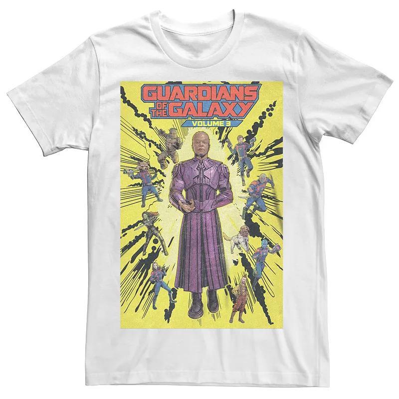 Big & Tall Marvel Guardians Of The Galaxy Vol. 3 Comic-book Style Cover Graphic Tee, Men's, Size: XL Tall, White Product Image