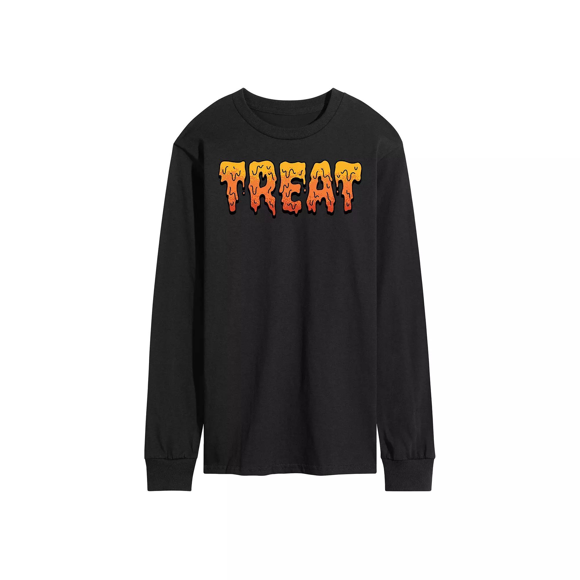 Men's Treat Long Sleeve Graphic Tee, Size: XL, Black Product Image