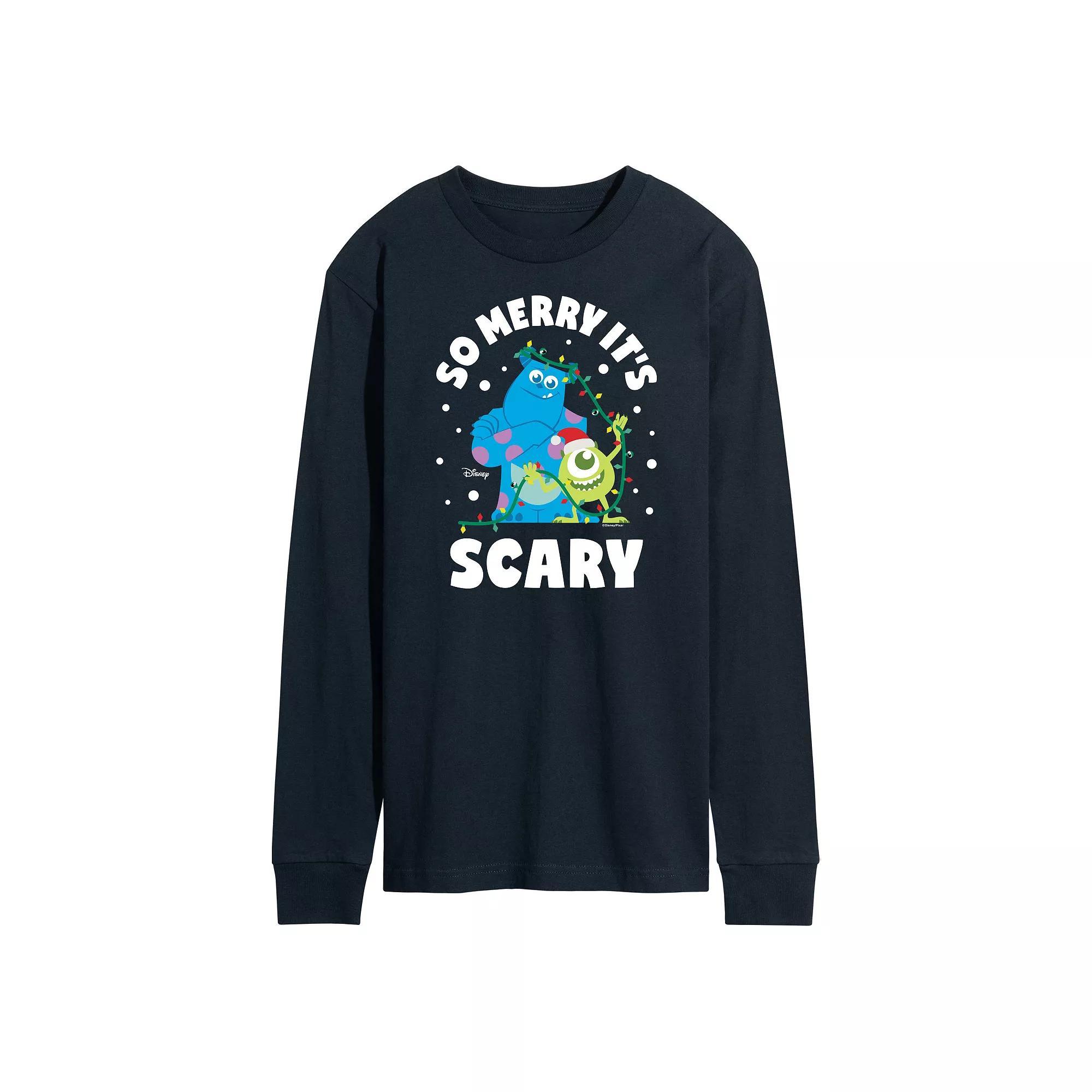 Disney / Pixar's Monsters Inc. Men's So Merry It's Scary Long Sleeve Graphic Tee,  Product Image