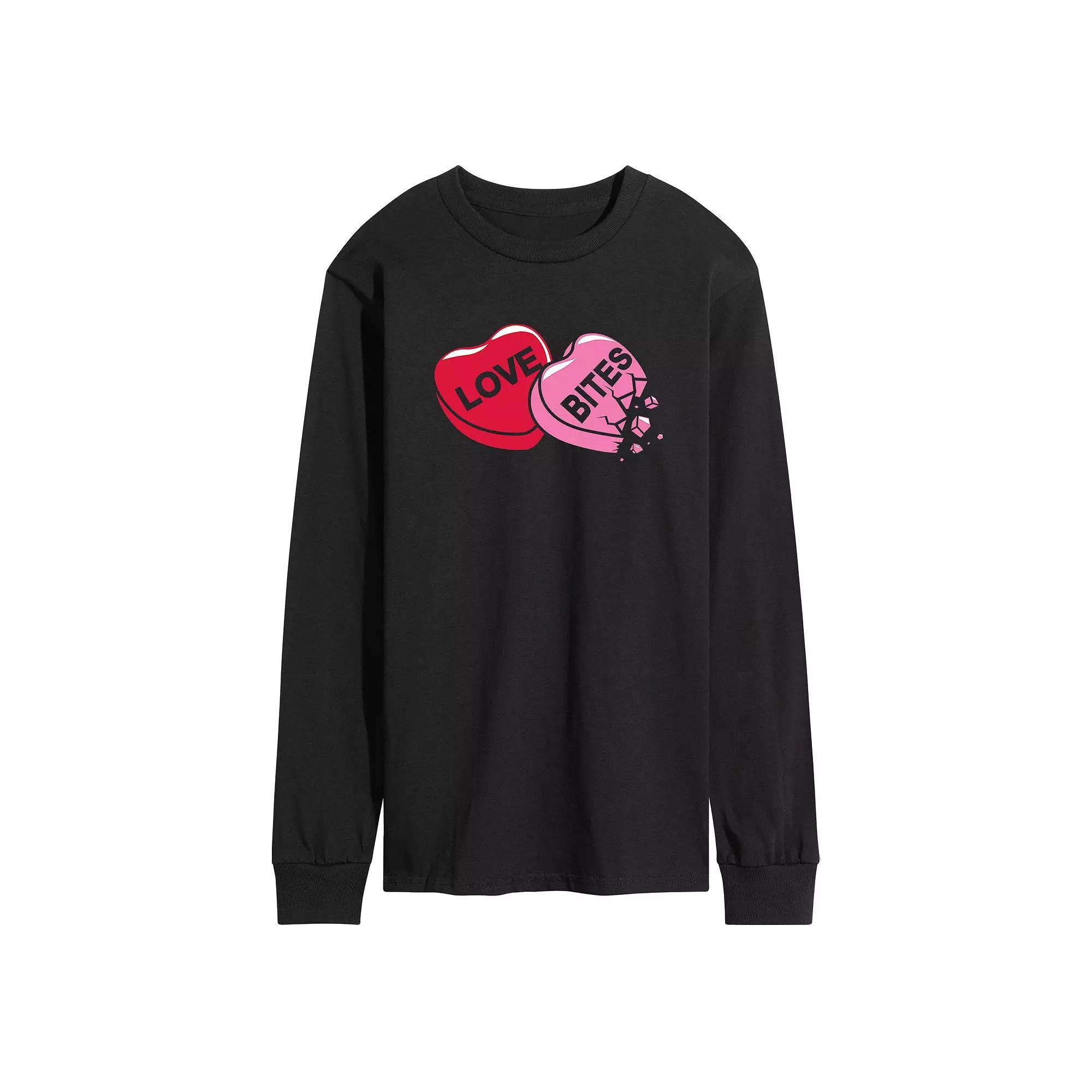 Men's Love Bites Candy Long Sleeve Tee, Size: Medium, Black Product Image