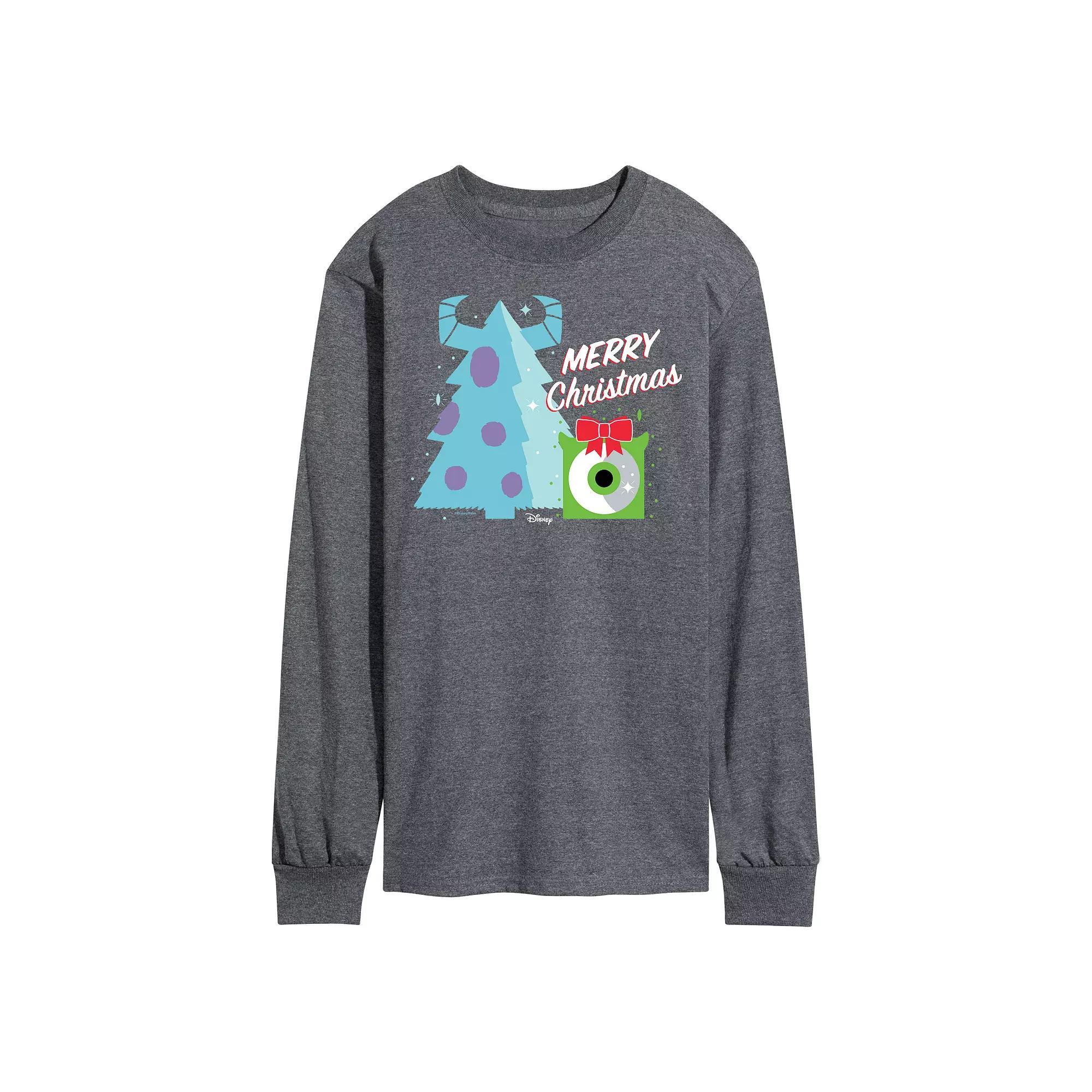 Disney / Pixar's Monsters Inc. Men's Merry Christmas Long Sleeve Graphic Tee,  Product Image