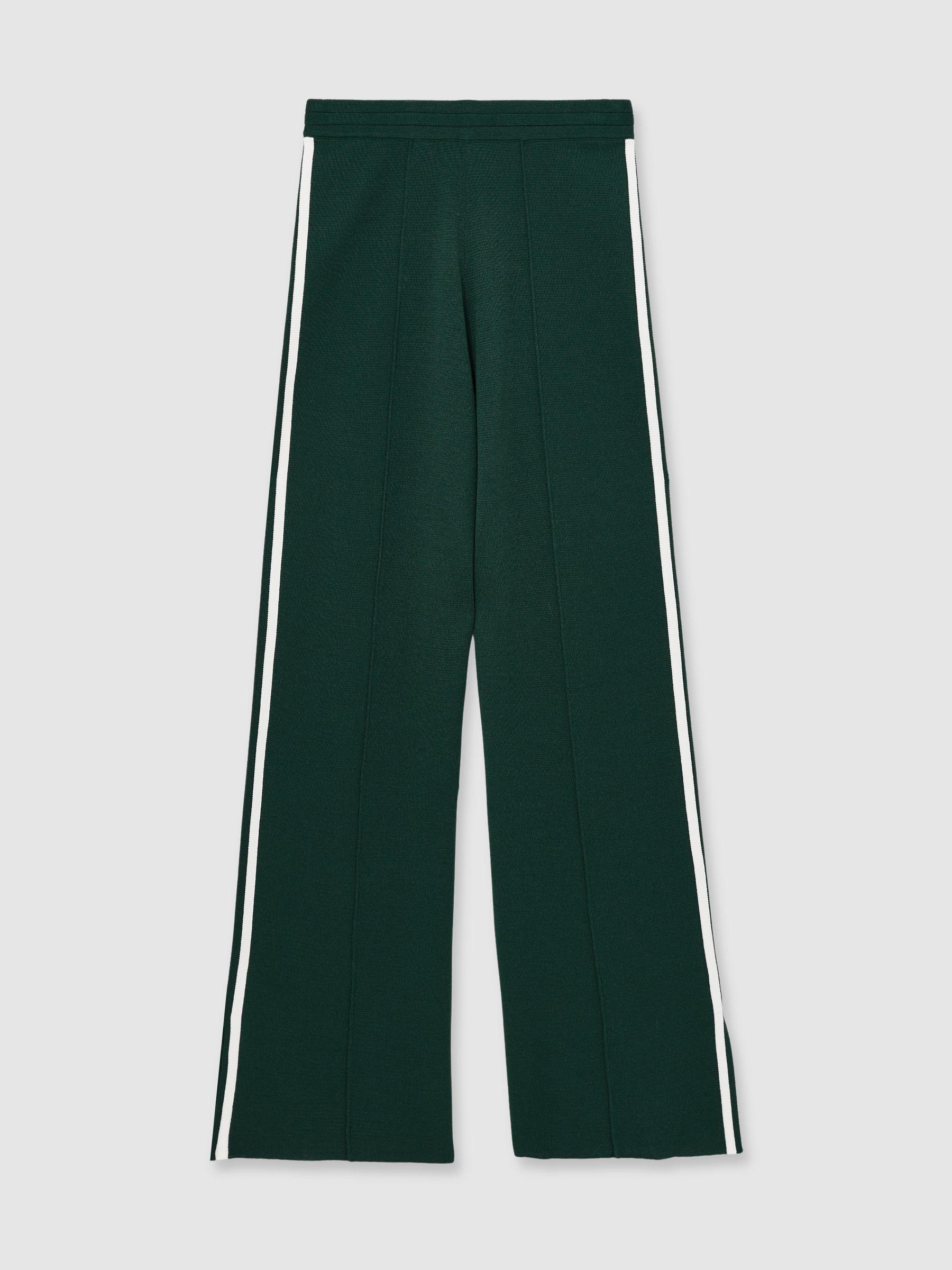 Stripe Knitted Joggers in Green Product Image
