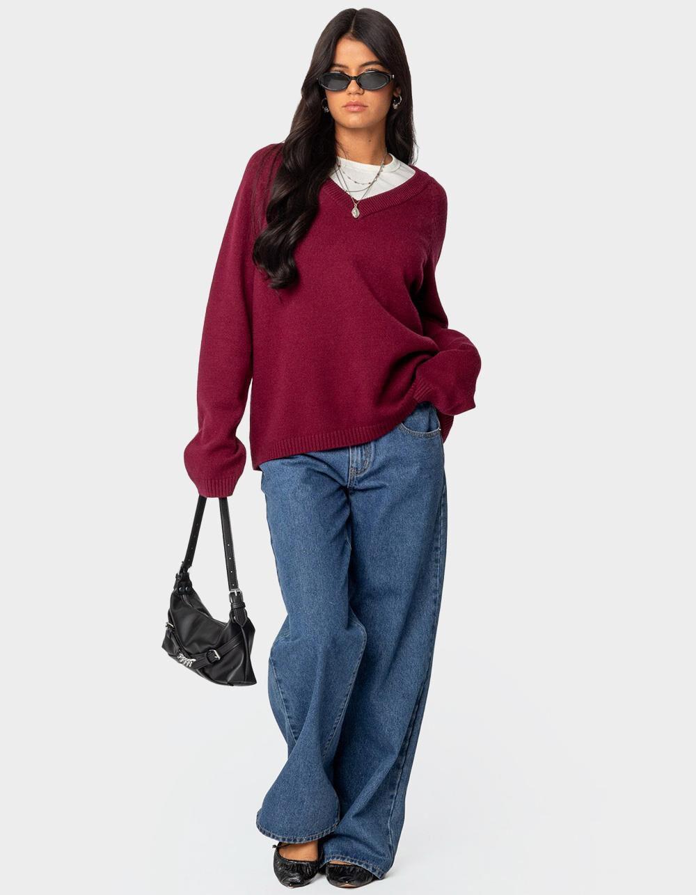 EDIKTED Martha Oversized V-Neck Sweater Product Image