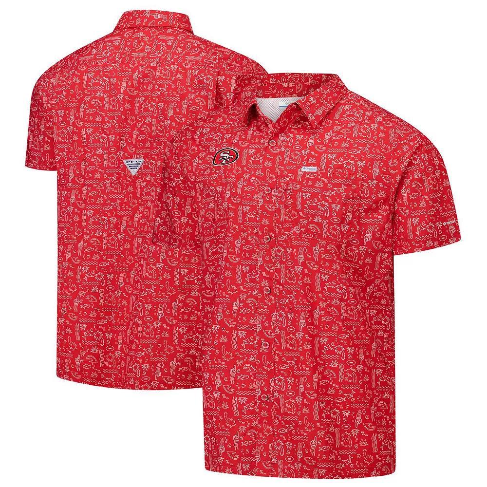 Men's Columbia PFG Red San Francisco 49ers Super Slack Tide Omni-Wick Button-Up Shirt,  Product Image