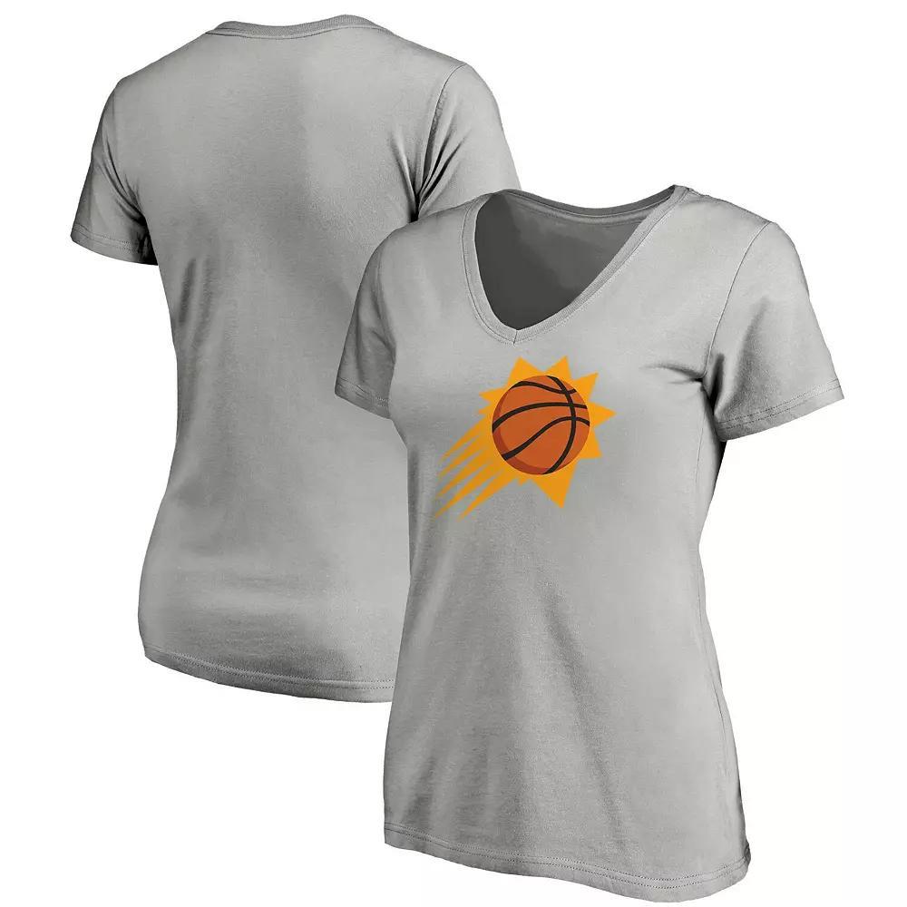 Womens Fanatics Branded Gray Phoenix Suns Primary Logo Team V-Neck T-Shirt Product Image