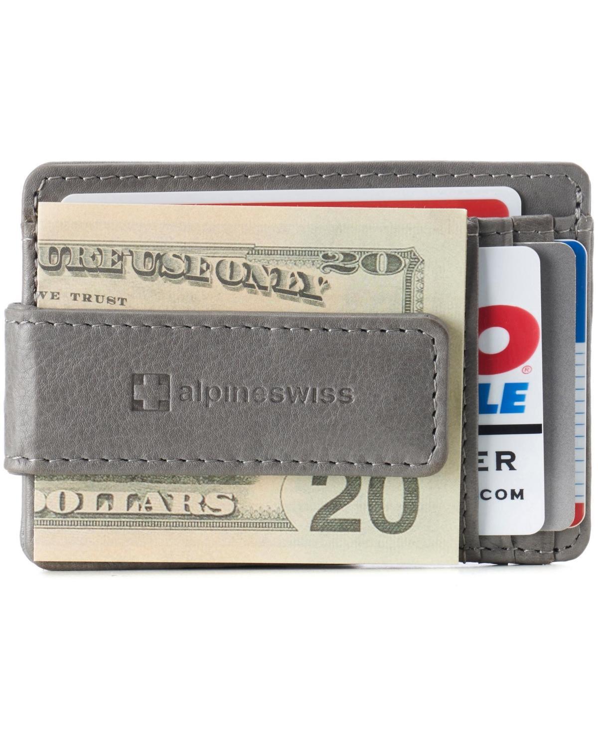 Alpine Swiss Mens Rfid Safe Magnetic Money Clip Wallet Slim Front Pocket Wallet - Olive Product Image